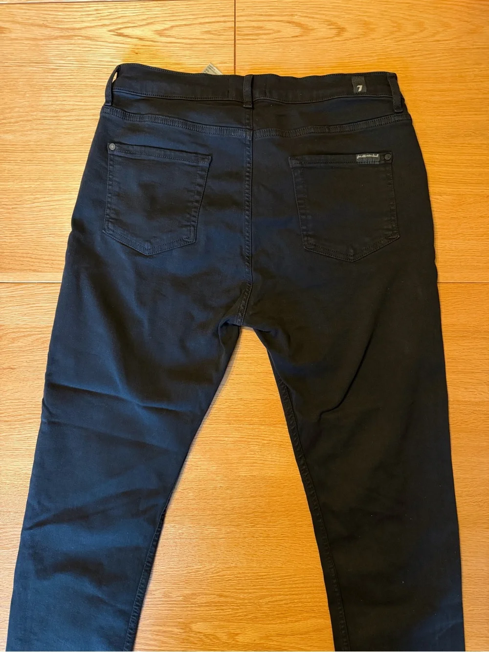 7 For All Mankind Men's Slimmy Tapered Stretch Jeans Black 33! - Picture 6 of 10